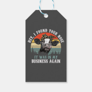 Vintage Kuh, ich habe deine Nase gefunden, die es Geschenkanhänger