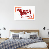 Vintage Kuh Leinwanddruck (Insitu (Schlafzimmer))