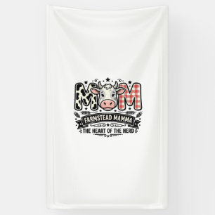 Vintage-Kuh-Mama-Bauernhof-Tier-Muttertag Banner