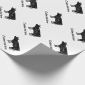 Vintage Kuh Silhouette Weihnachtsverpackung Geschenkpapier (Ecke)