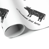 Vintage Kuh Silhouette Weihnachtsverpackung Geschenkpapier (Rolleneckpunkt)