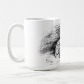 Vintage Kuh- und Katzenkizze Kaffeetasse (Links)