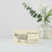 Vintage "Kuh Welfare"-PauschalVisitenkarten Visitenkarte (Stehend Vorderseite)