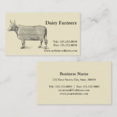 Vintage "Kuh Welfare"-PauschalVisitenkarten Visitenkarte (Vorne/Hinten)