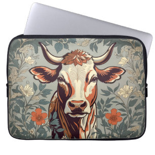 Vintage-Kuh William Morris inspiriert floral Laptopschutzhülle