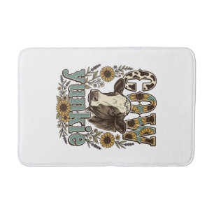 Vintage-Kuh-Yunkie-Sonnenblumen-Bauernhaus-Design_ Badematte