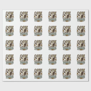 Vintage-Kuh-Yunkie-Sonnenblumen-Bauernhaus-Design_ Geschenkpapier