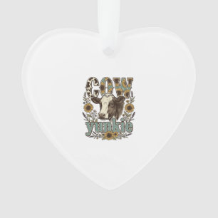Vintage-Kuh-Yunkie-Sonnenblumen-Bauernhaus-Design_ Ornament