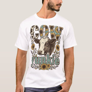 Vintage-Kuh-Yunkie-Sonnenblumen-Bauernhaus-Design_ T-Shirt