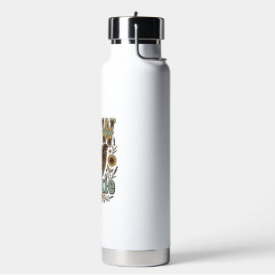 Vintage-Kuh-Yunkie-Sonnenblumen-Bauernhaus-Design_ Trinkflasche