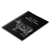 Vintage Kuhblanken Monogram Breeders B Notebook Notizblock (Linke Seite)