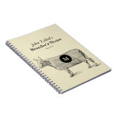 Vintage Kuhblanket Monogram Breeders Notebook Notizblock (Rechte Seite)