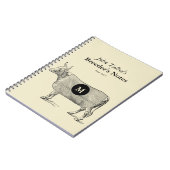 Vintage Kuhblanket Monogram Breeders Notebook Notizblock (Linke Seite)