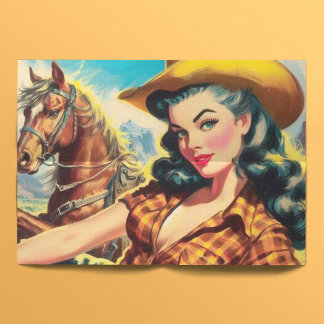 Vintage-Kuhmädchen-Malerei Seidenpapier