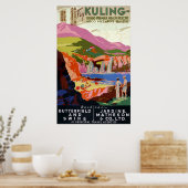 Vintage Kuling China Golfer und Landschaft Poster (Küche)