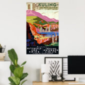 Vintage Kuling China Golfer und Landschaft Poster (Heimbüro)