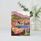 Vintage Kuling China Golfer und Landschaft Postkarte (Stehend Vorderseite)