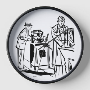 Vintage 'Kunde & Technik' Wanduhr