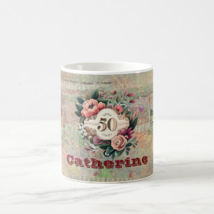 VINTAGE, KUNDENGESTALTETE FLORALKONSTRUKTION KAFFEETASSE