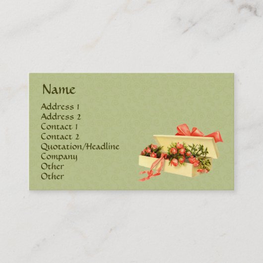 Vintage Kundenkarte Rose Visitenkarte (Vorderseite)