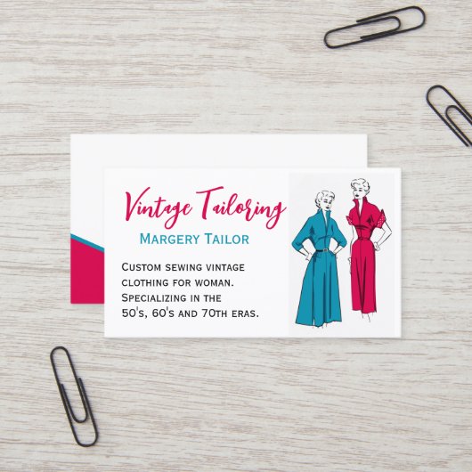 Vintage, kundenspezifische Visitenkarte (Vorderseite/Rückseite Beispiel)