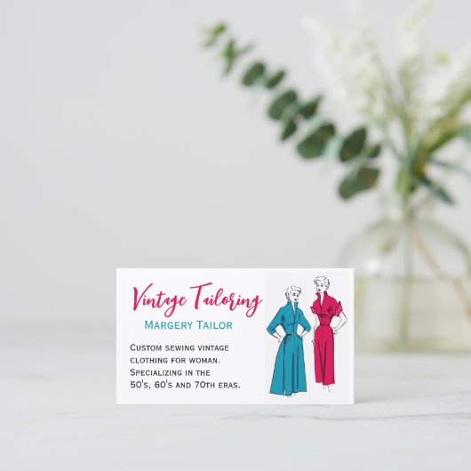 Vintage, kundenspezifische Visitenkarte (Stehend Vorderseite)