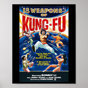 Vintage Kung-Fu Karate Bjj Martial-Arts-Film Retro Poster