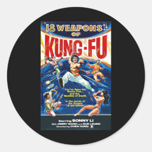 Vintage Kungfu Karate Bjj Martial-Arts-Film Retro Runder Aufkleber