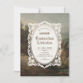 Vintage-Kunst-Abschluss Einladung (Vorderseite)