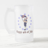 Vintage Kunst am 4. Juli Mattglas Bierglas (Links)