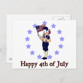 Vintage Kunst am 4. Juli Postkarte (Vorne/Hinten)