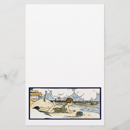 Vintage Kunst am Strand für Kinder Flyer (Vorne)