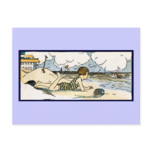 Vintage Kunst am Strand für Kinder