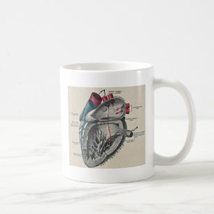 Vintage-Kunst Anatomisches Herzdiagramm - Wissensc Kaffeetasse