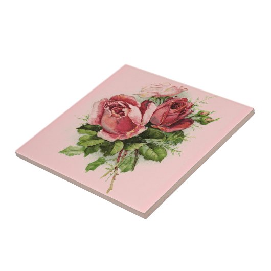 Vintage Kunst Antike Rose Fliese (Seite)