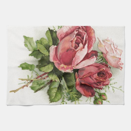 Vintage Kunst Antike Rose Handtuch (Horizontal)