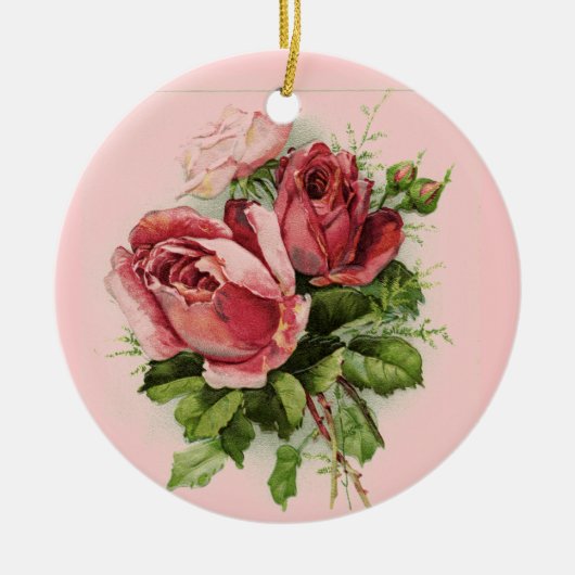 Vintage Kunst Antike Rose Keramikornament (Vorne)