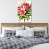 Vintage Kunst Antike Rose Leinwanddruck (Insitu (Schlafzimmer))