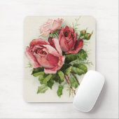 Vintage Kunst Antike Rose Mousepad (Mit Mouse)