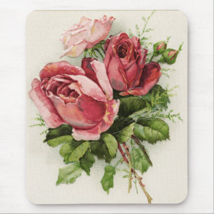 Vintage Kunst Antike Rose Mousepad