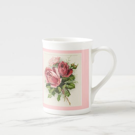 Vintage Kunst Antike Rose Porzellantasse (Rechts)