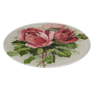 Vintage Kunst Antike Rose Schneidebrett