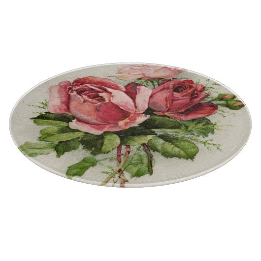 Vintage Kunst Antike Rose Schneidebrett (Ecke)