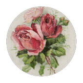 Vintage Kunst Antike Rose Schneidebrett (Vorderseite)