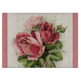 Vintage Kunst Antike Rose Schneidebrett