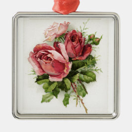 Vintage Kunst Antike Rose Silbernes Ornament