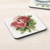 Vintage Kunst Antike Rose Untersetzer (Linke Seite)