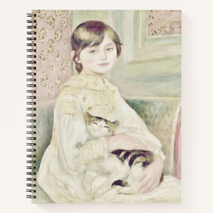 Vintage Kunst "Child with Cat" von Renoir Notizblock