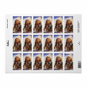 Vintage Kunst, Cowboy Watering Seines Pferdes durc Adressaufkleber (Vorne)