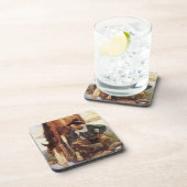 Vintage Kunst, Cowboy Watering Seines Pferdes durc Getränkeuntersetzer (Rechte Seite)